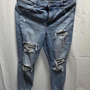 American Eagle Outfitters Light Blue Distressed Skinny Jeans